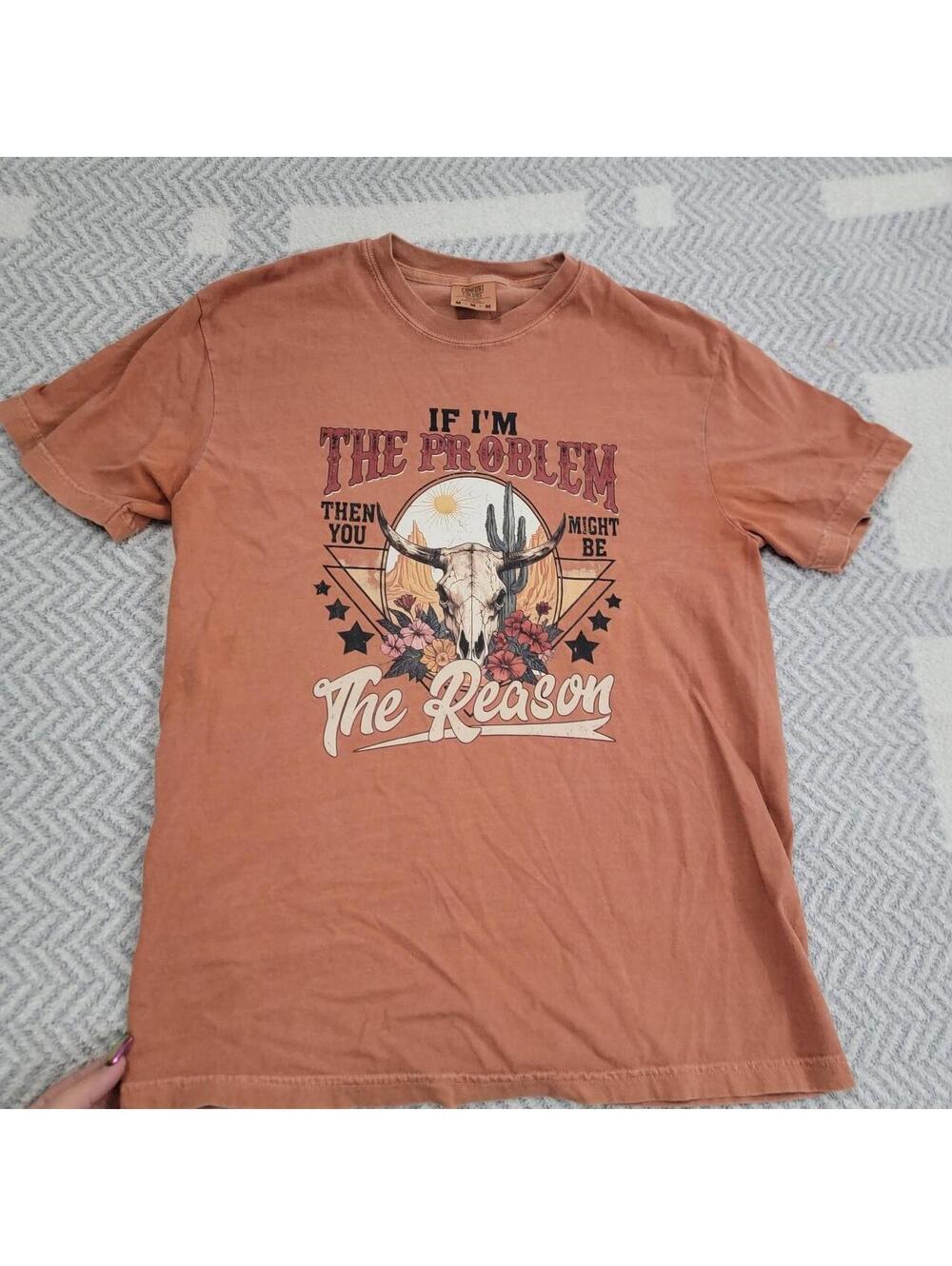 Comfort Colors Women's Orange and Pink Tshirt